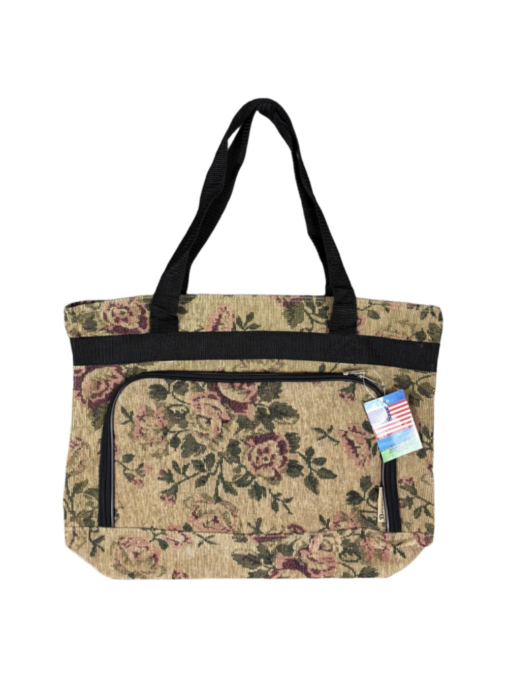 Vintage Bovano Floral Tapestry Tote Bag Large Travel Overnight Shoulder Bag NWT